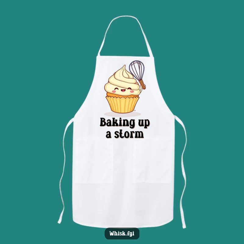 Funny Cupcake Chef Apron: Cheerful baker, creating sweet treats, a great funny gift.