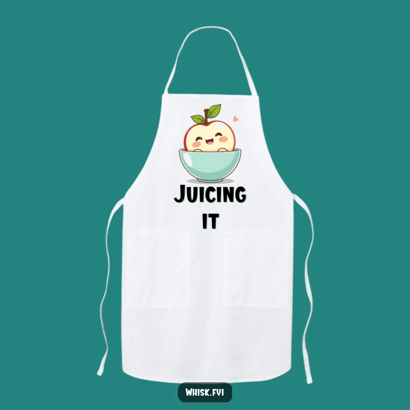 Funny Kawaii Apple Bobbing Apron: Kitchen Fun for Fall Festivities