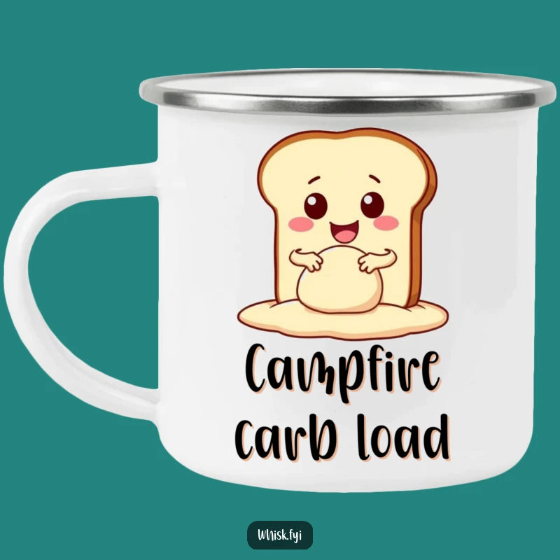 Funny Kawaii Bread Camping Mug - Enthusiastic Baker's Cup