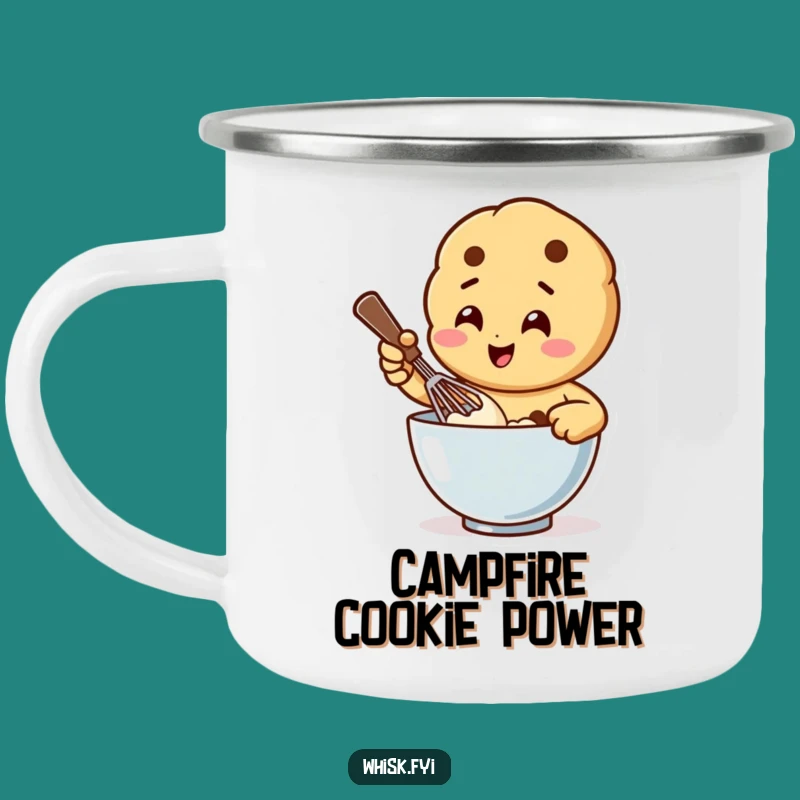 Funny Whisking Cookie Camping Mug: Trail-Ready Baking Humor