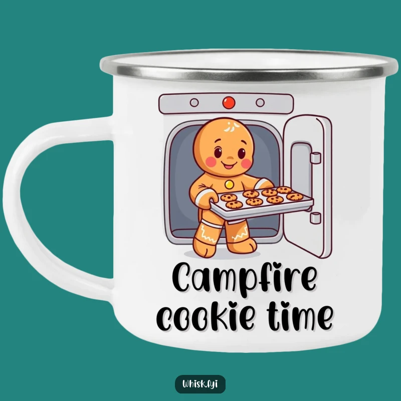 Funny Gingerbread Man Cookie Camping Mug - Outdoor Baking Cup