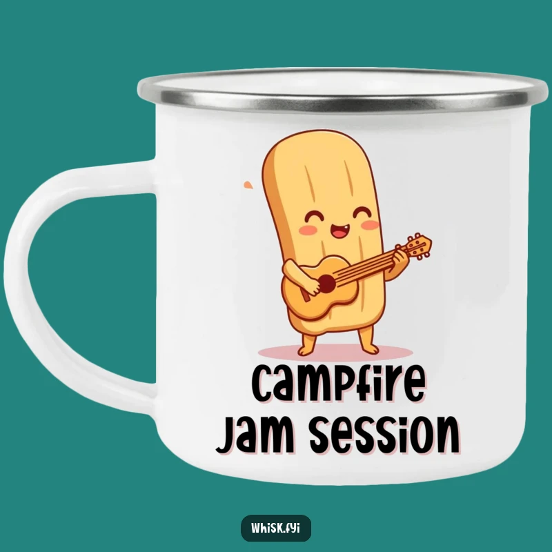 Funny Baguette Guitar Camping Mug: Campfire Tunes, Perfect Funny Gift for Outdoors