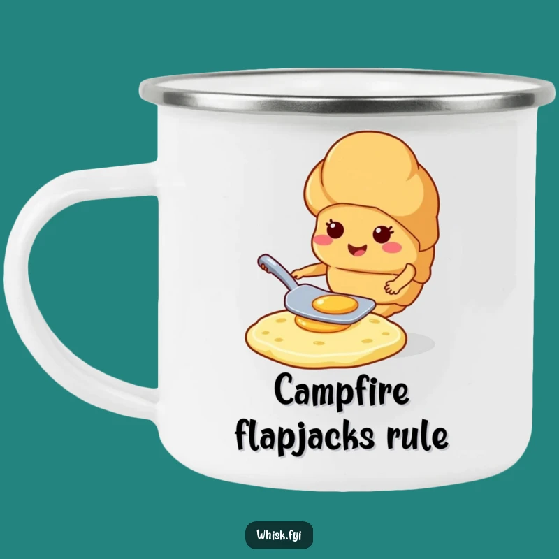 Funny Croissant Camping Mug: Expert flipper, funny breakfast outdoor gift.