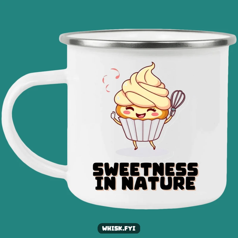 Funny Cupcake Whisk Camping Mug: Sweet Sips on the Trail