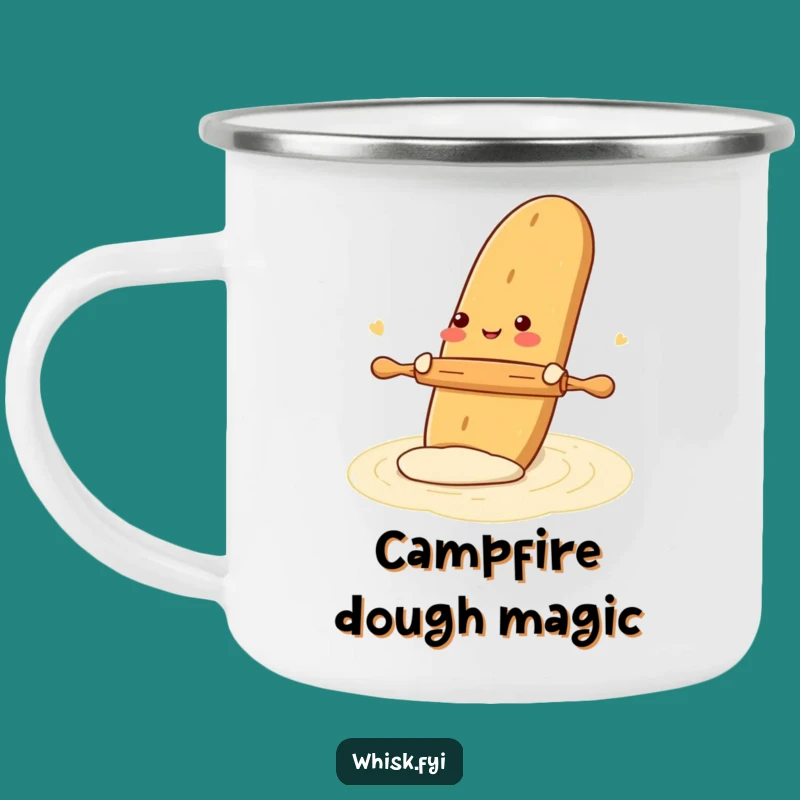 Funny Gleeful Baguette Baking Camping Mug - Outdoor Baker Drinkware Gift