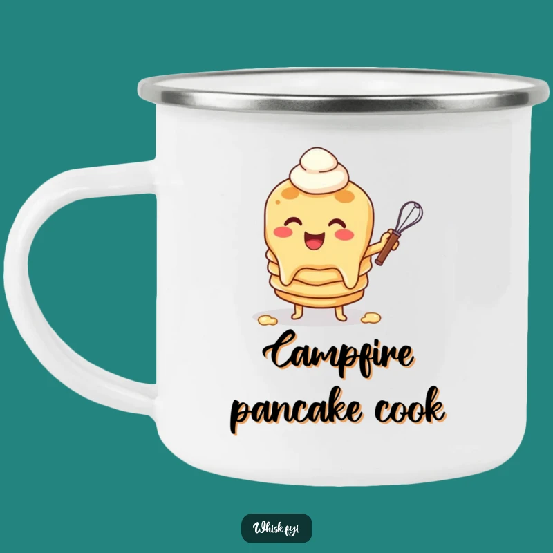 Funny Pancake Whisk Camping Mug: Cheerful Breakfast on the Go