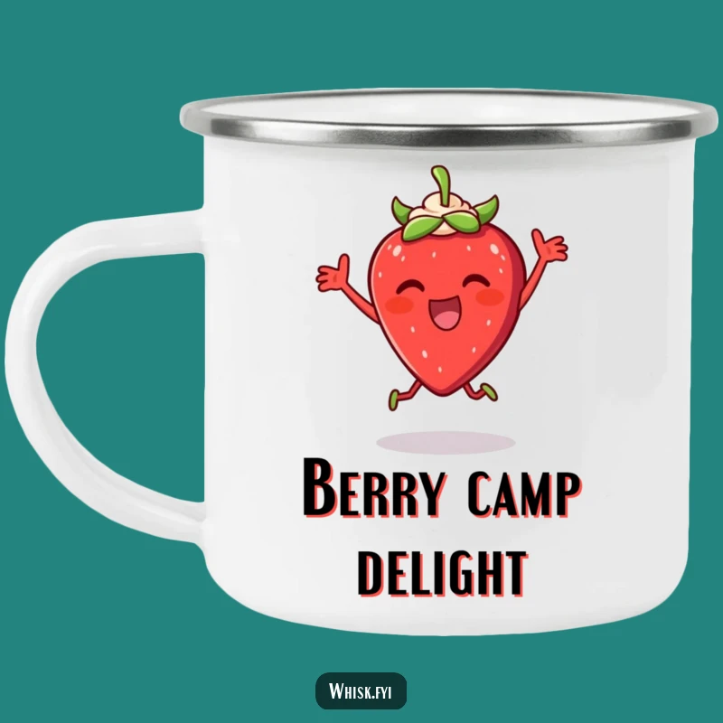 Funny Strawberry Cream Camping Mug - Joyful Adventures with Dessert Humor