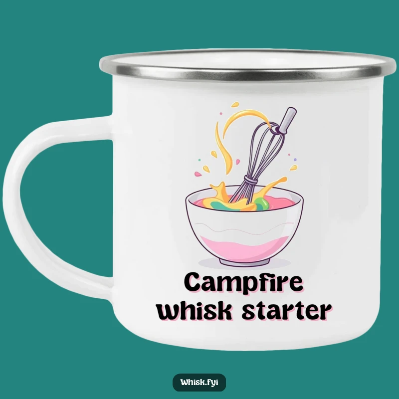 Funny Whisk Batter Camping Mug: Mix Up Campfire Treats with Giggling Fun