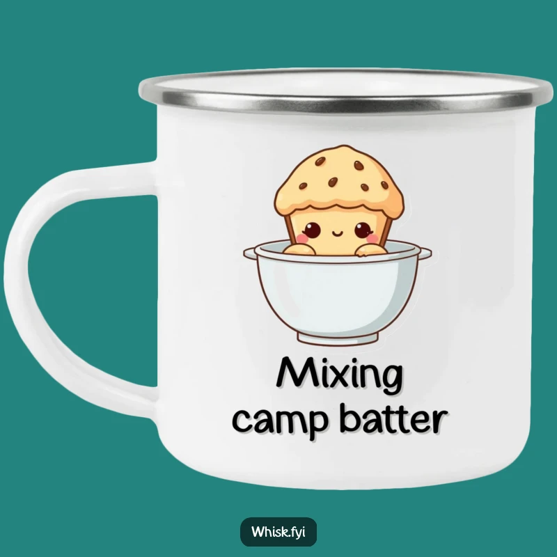 Funny Curious Muffin Camping Mug - A Trail-Ready Baker's Humorous Companion