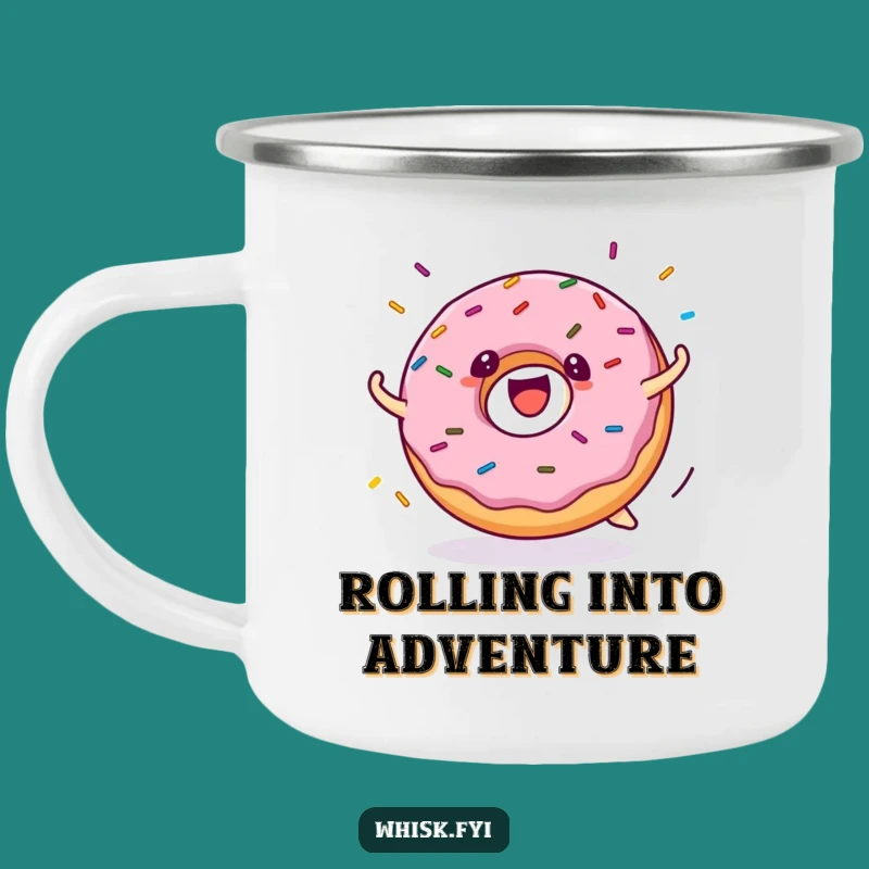 Funny Donut Rolling Camping Mug: Adventure Fuel, Perfect Funny Gift for Outdoors