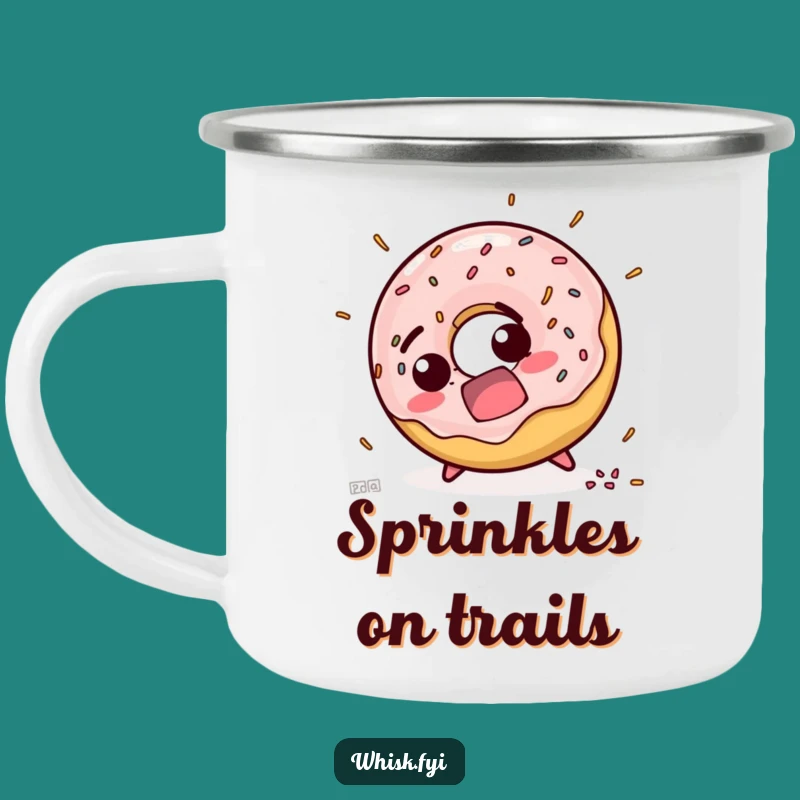 Funny Startled Doughnut Camping Mug - Comedic Outdoor Essential