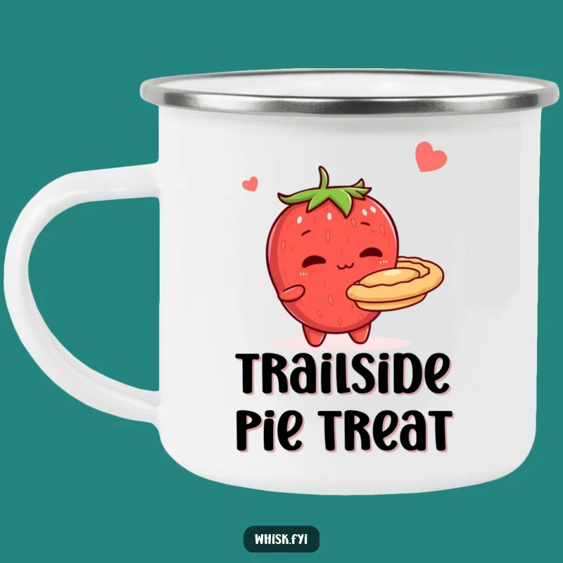 Funny Shy Strawberry Pie Camping Mug - Durable Outdoor Baking Cup