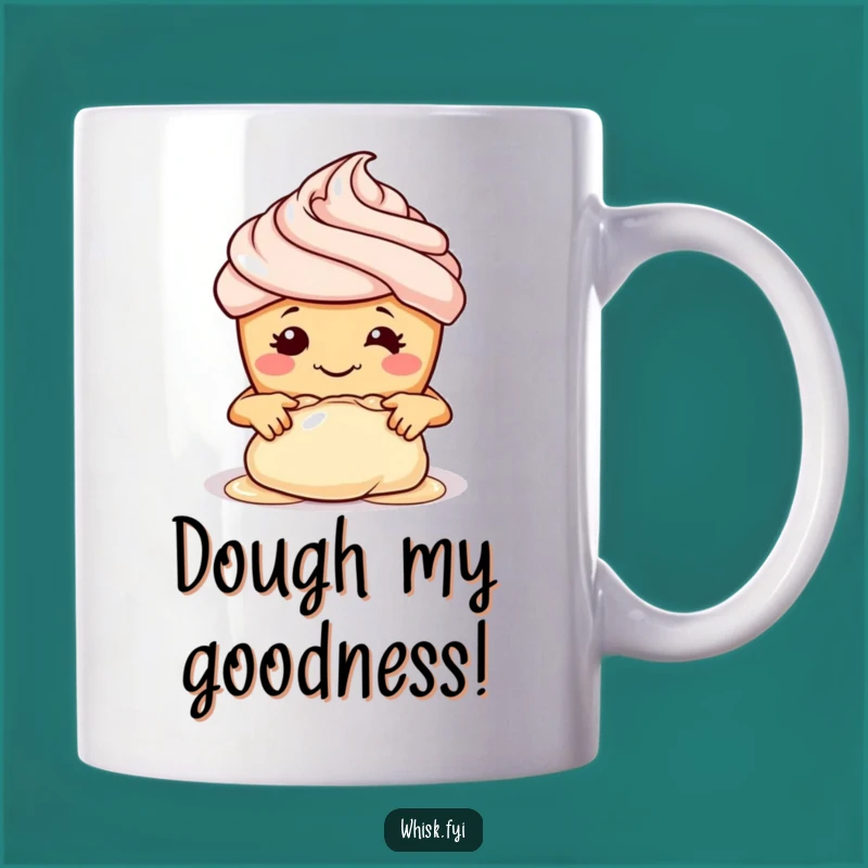 Funny Cupcake Baker Mug: Adorable Smiling Pastry Chef Kneading Dough Gift