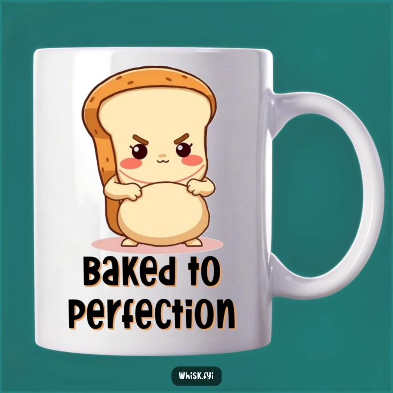 Funny Bread Loaf Kneading Dough Mug - Determined Baker Humor Gift