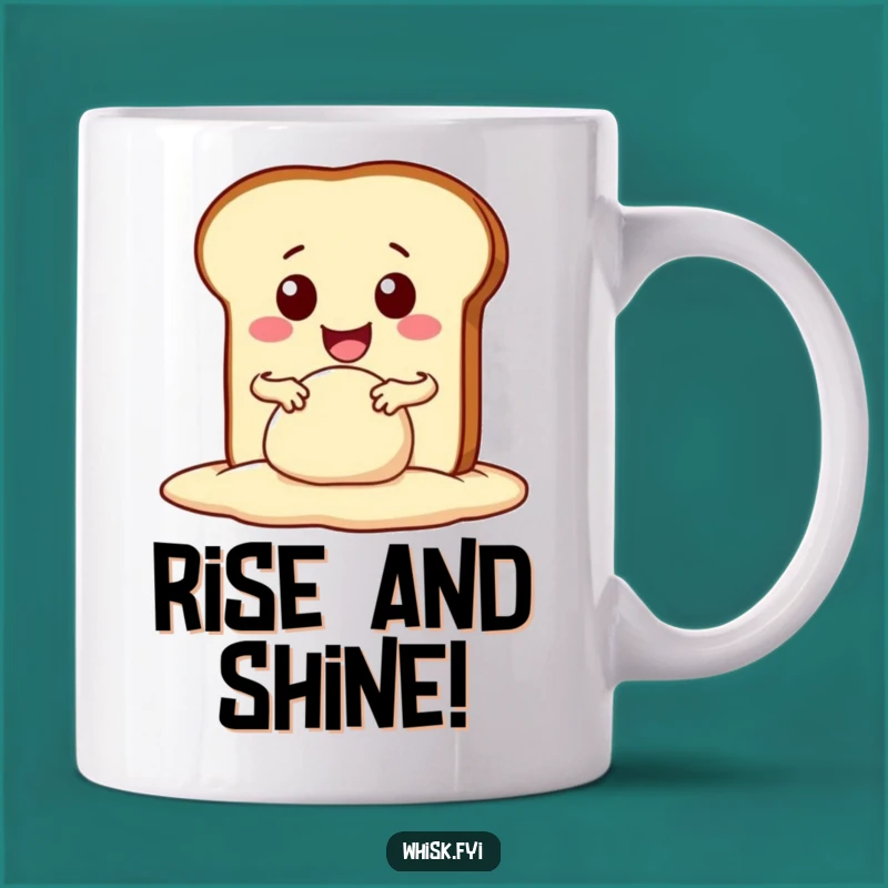 Funny Kawaii Bread Mug - Enthusiastic Baker's Kneading Gift