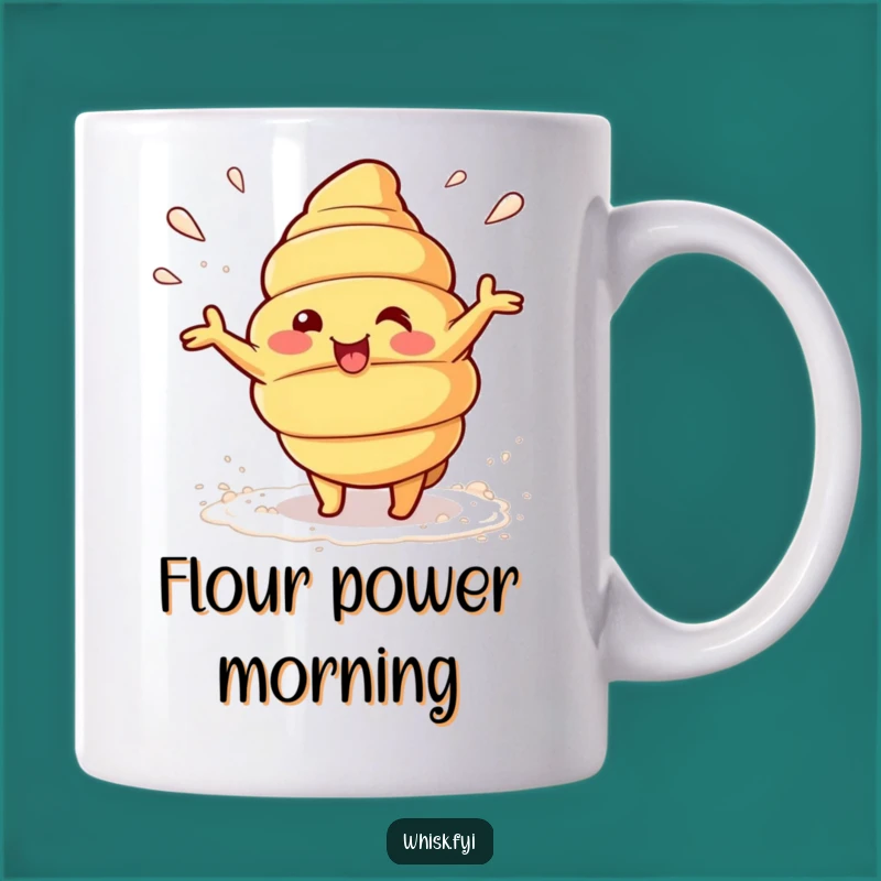 Funny Kawaii Croissant Mug - Playful Baker Humor Gift for Breakfast Lovers