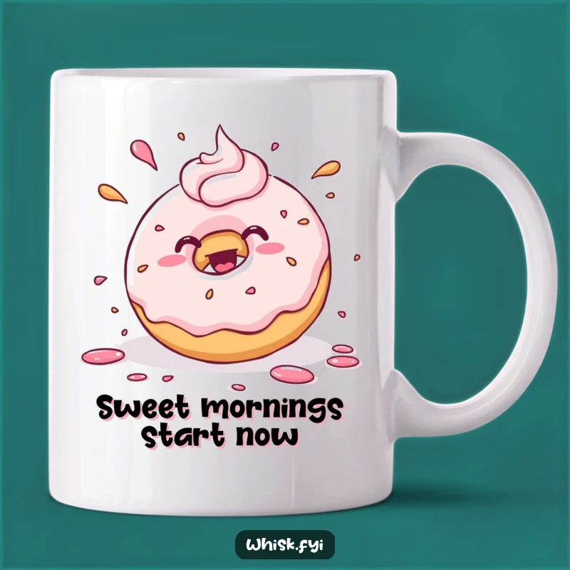 Funny Kawaii Donut Mug - Joyful Frosting Splatter Gift