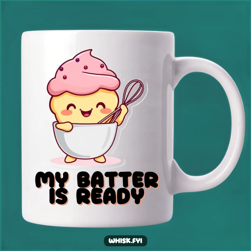 Funny Kawaii Muffin Whisking Bowl Mug: The Perfect Humorous Gift for Bakers