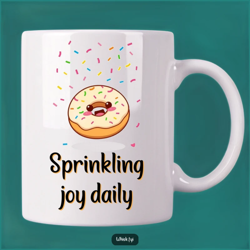 Funny Kawaii Donut Mug - Joyful Sprinkle Party Humor Gift for Sweet Lovers