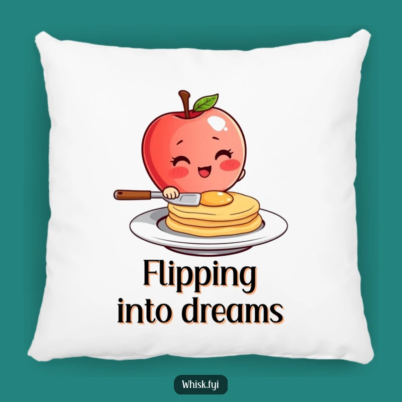 Funny Apple Pancake Pillow - Cozy Breakfast Humor Decor