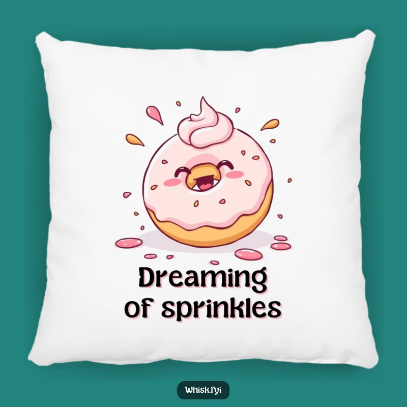 Funny Kawaii Donut Pillow - Cozy Joyful Frosting Couch Cushion