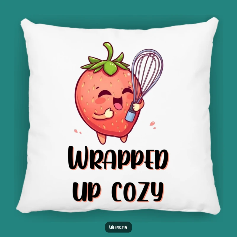 Funny Strawberry Whisk Pillow: Cozy Comfort with Fruity Humor