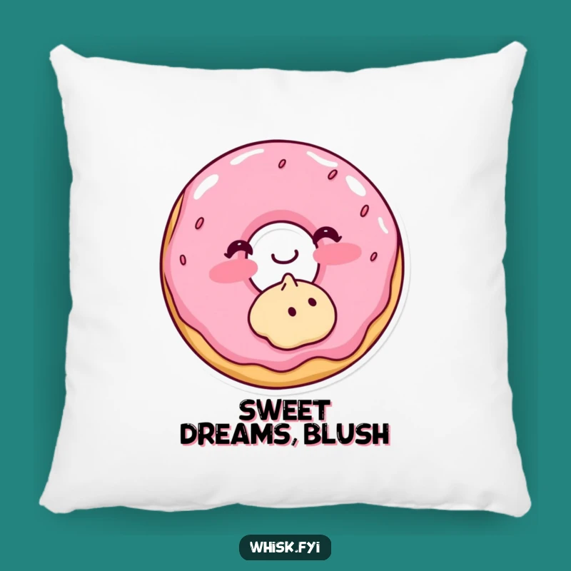 Funny Donut Blushing Pillow A Cozy Sweet Accent Gift