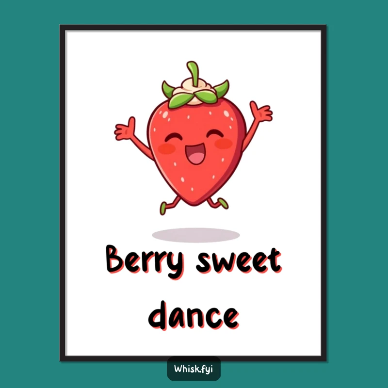 Funny Strawberry Cream Digital Art - Instant Dessert Joy for Walls
