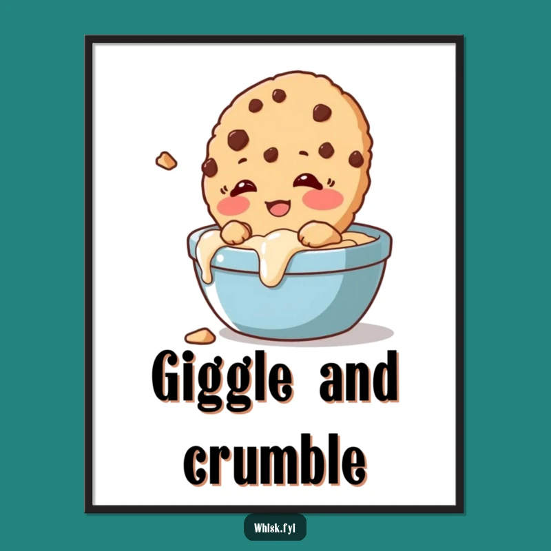 Funny Cookie Dunk Digital Art A Hilarious Giggling Print Gift