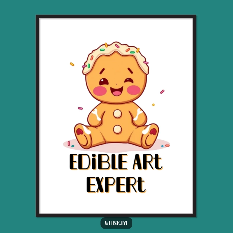 Funny Gingerbread Decorating Digital Print - Joyful Festive Art, Instant Download