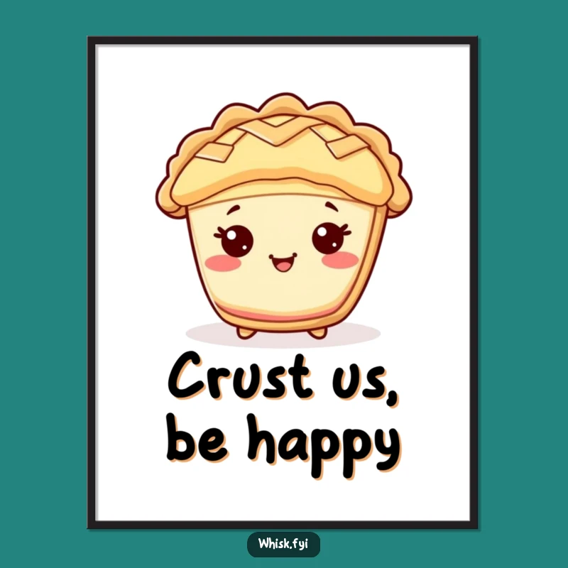 Funny Kawaii Pie Digital Art: Cheerful Lattice Image, Instant Funny Gift