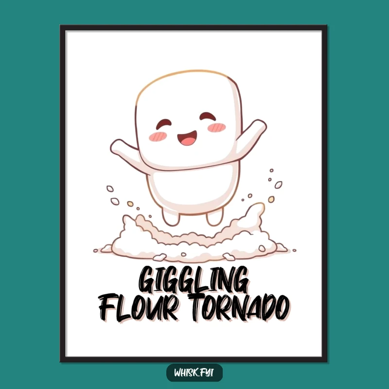 Funny Marshmallow Flour Jump Digital Art - Instant Baking Humor Download