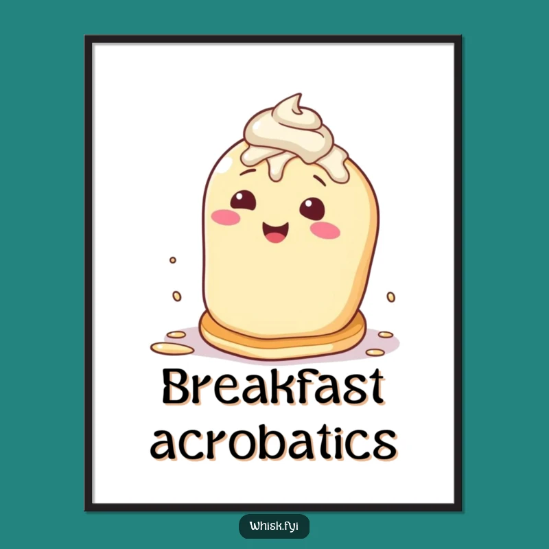 Funny Pancake Digital Art: Breakfast Flip Download, Hilarious Wall Decor Gift