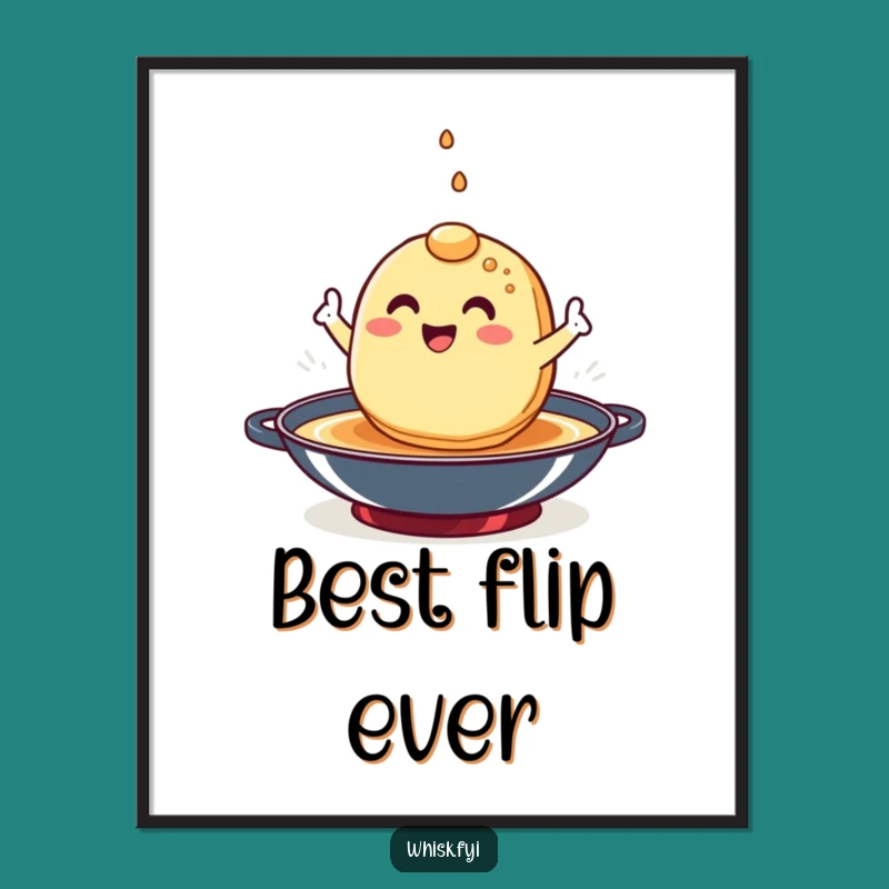 Funny Pancake Flip Digital Art - Hilarious Instant Download for Breakfast Lovers