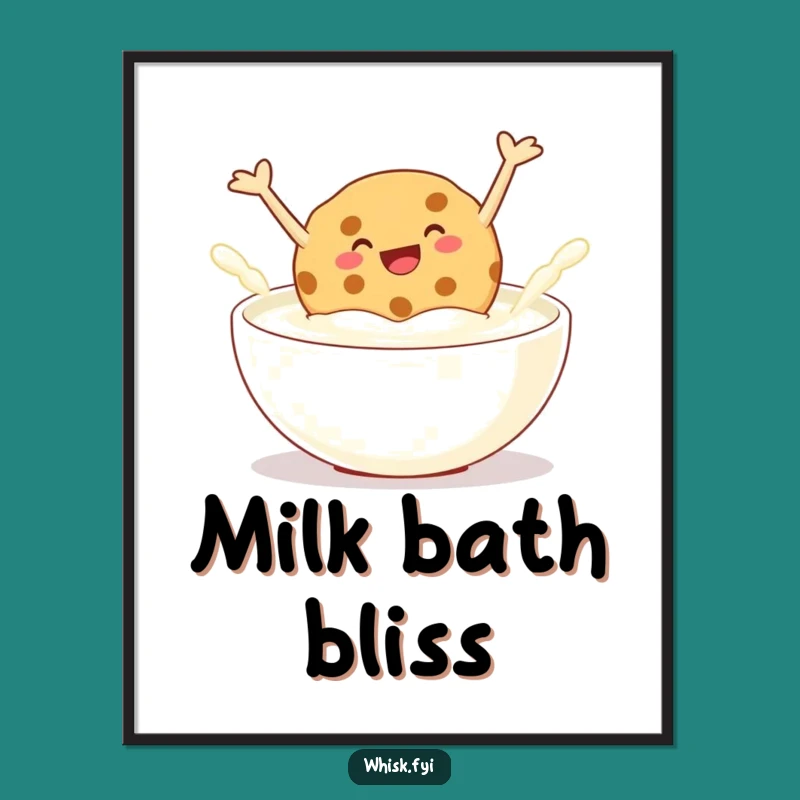 Funny Cookie Jumping Digital Art: Instant Playful Decor, Perfect Funny Gift for Art Lovers