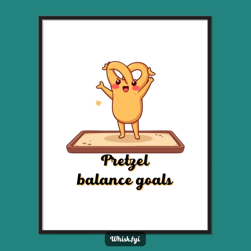 Funny Pretzel Handstand Digital Art: Instant Playful Decor, Perfect Funny Gift for Art Lovers