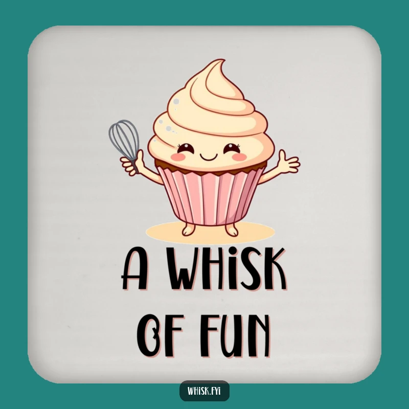 Funny Cupcake Whisk Coaster - Protect Surfaces with Sweet Humor Gift
