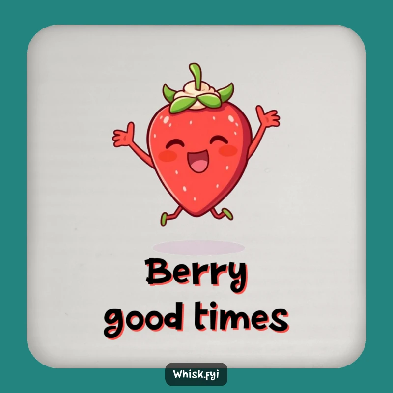 Funny Strawberry Dance Coaster Set - Protecting Surfaces with Dessert Charm