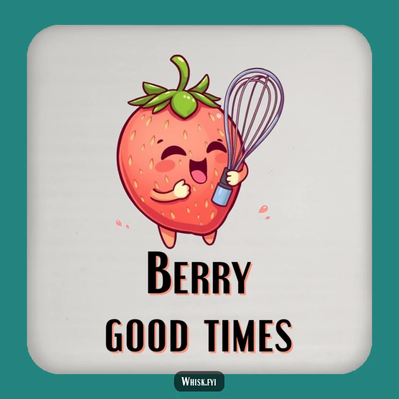 Funny Strawberry Whisk Coaster: Protect Surfaces with Fruity Charm