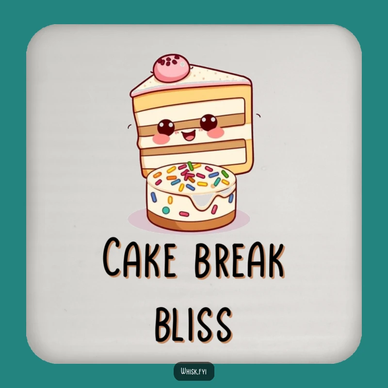 Funny Cake Decorating Drink Coaster - Sweet Baker Decor Gift