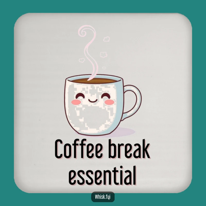 Funny Kawaii Coaster Set: Cheerful Steam Mug Protection