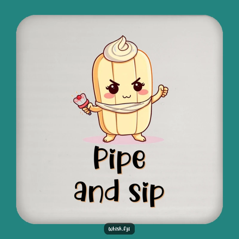 Funny Baguette Frosting Coaster: Protect Surfaces with Baking Humor