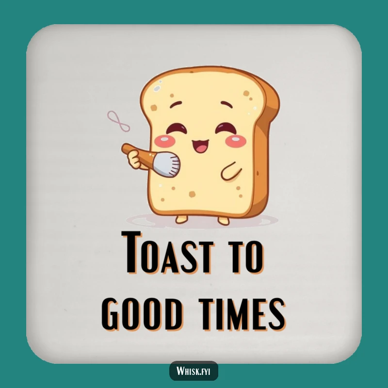 Funny Bread Dusting Coaster: Giggling Slice Baker, Whimsical Drink Protector Gift