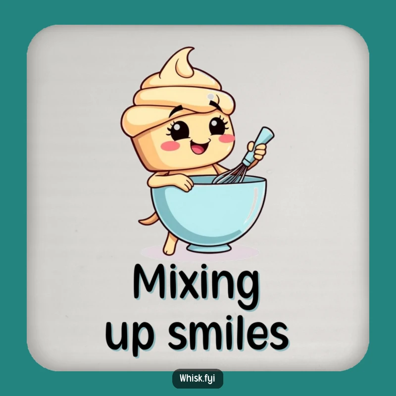 Funny Cupcake Whisking Coaster - Hilarious Protection for Your Surfaces