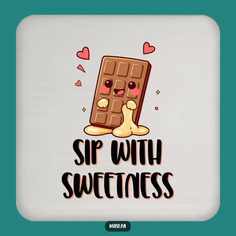 Funny Kawaii Chocolate Drink Coaster: Protect Surfaces with Hilarious Sweetness Gift