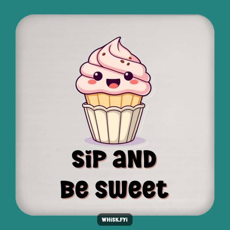 Funny Kawaii Cupcake Drink Coaster: Protect Surfaces with Hilarious Art Gift