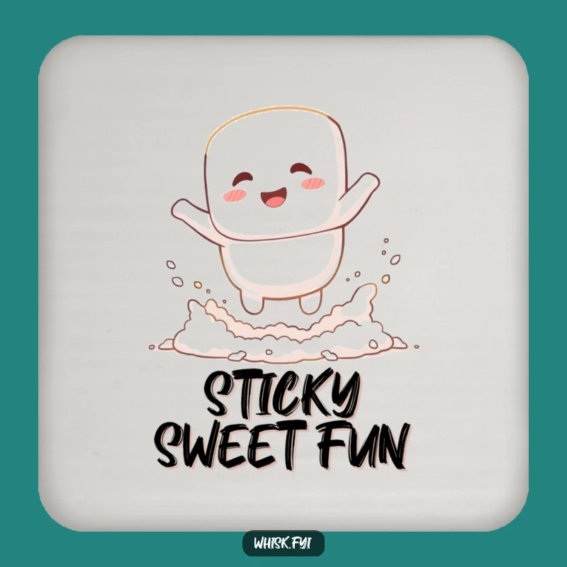 Funny Marshmallow Flour Coaster Set - Protect Surfaces with Baking Humor