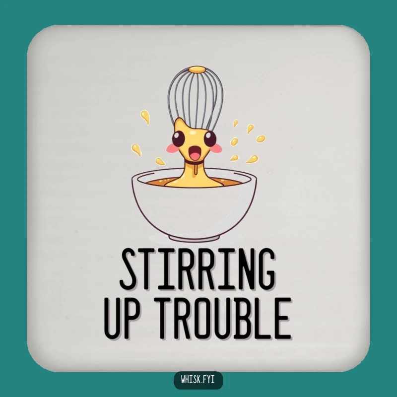 Funny Whisk Drink Coaster: Protect Surfaces with Kitchen Flair, Gift!