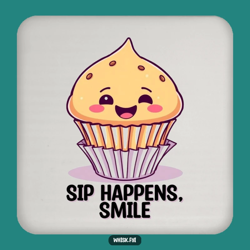 Funny Muffin Drink Coaster: Protect Surfaces with Baked Treat Glee