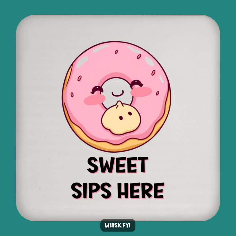 Funny Donut Blushing Coaster A Protective Sweet Baking Gift